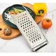 thumbnail image 2 of Cheese Grater Handheld, 12.2 Inch Flat Coarse Stainless Steel Graters for Kitchen, Food Grater with Anti- Handle, for Potato, Vegetable, Butter, Cheese, Kitchen Gadgets, 2 of 7