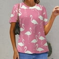 thumbnail image 6 of Flamingo Pattern Women's T-Shirt Short Sleeve T Shirts Tops Tee Ladies Loose T, 6 of 6