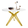 thumbnail image 2 of Geometric Heavy Duty Table Legs Solid Metal Dining Table Base 28.4" Gold, 2 of 9