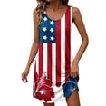 thumbnail image 4 of Miqool Women's 4th of July American Flag Tank Dress Star Striped Crew Neck Loose Casual Sundress, 4 of 7