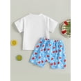 thumbnail image 5 of 4th of July Baby Boy Outfit Short Sleeve T-Shirt Shorts Set 6M 12M 18M 2Y 3Y 4Y Fourth of July Summer Clothes White 6-12 Months, 5 of 10