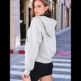 thumbnail image 4 of Sudaderas con Capucha para Mujer Sudaderas Forro Sudaderas de Entrenamiento de Moda de Otoño Chaquetas de Invierno Suéteres de Gran Tamaño Camisetas Ropa 2025 Gris L, 4 of 8