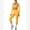 Yellow, variant on IDOPIP Workout Sets for Women 3 Piece Long Sleeve Shrug with Seamless Halter Sports Bra High Waist Leggings Gym Yoga Active Outfits M Black