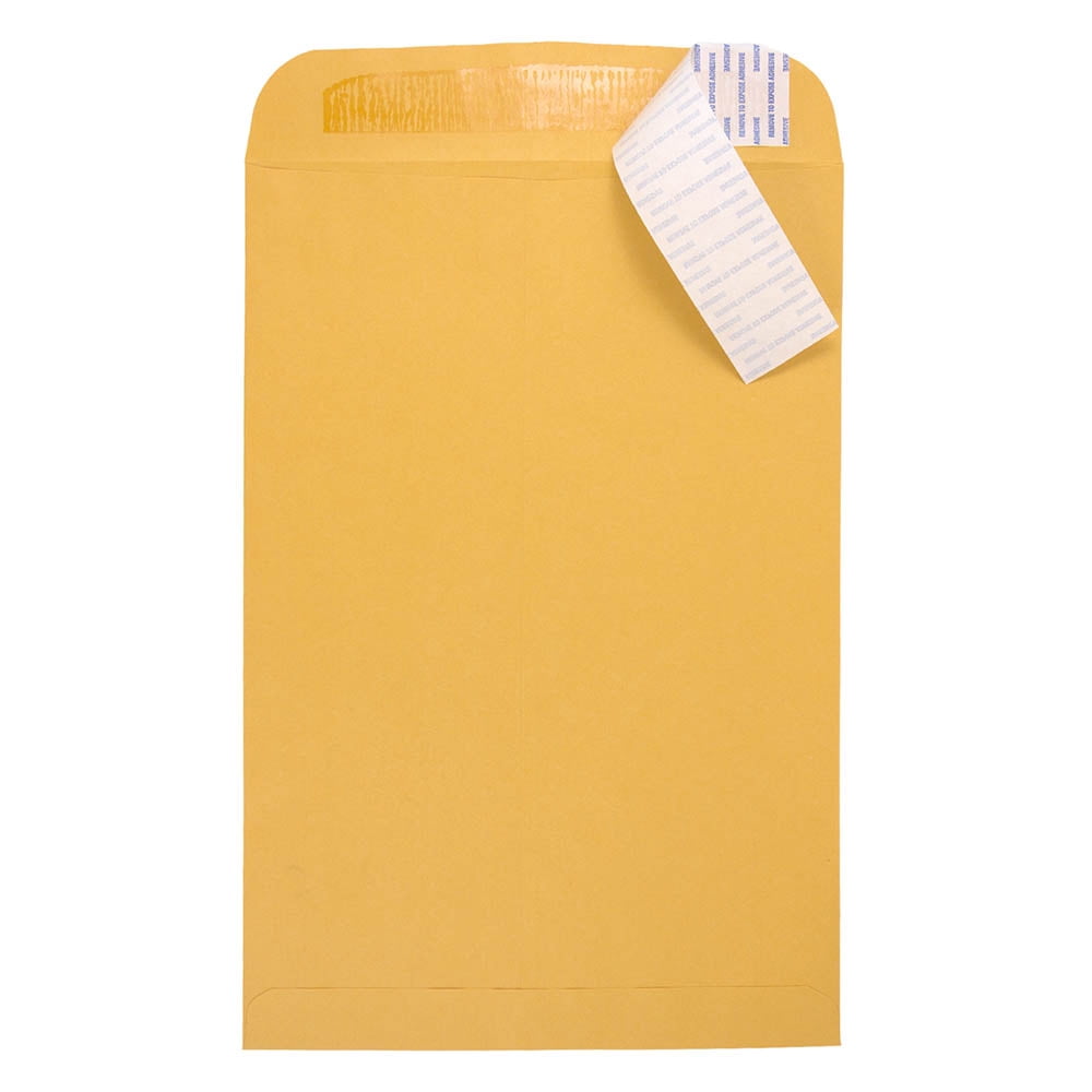 JAM Paper 10 x 15 Envelopes, 500/Box, Brown Kraft Manila, Peel & Seal