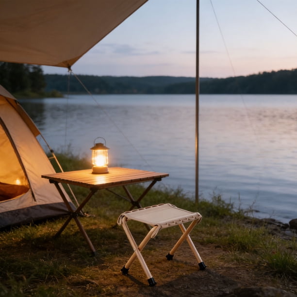 Tabouret Pliant Léger – 26x26x28 Cm, Charge 100 Kg, Avec Sac De Rangement – Camping, Pêche, Plage