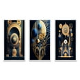 thumbnail image 2 of Designart "Futuristic Geometry of Consciousness I" Modern Geometric Framed Wall Art Set Of 3 - Gold Abstract Geometric Frame Gallery Set For Office Decor, 2 of 6