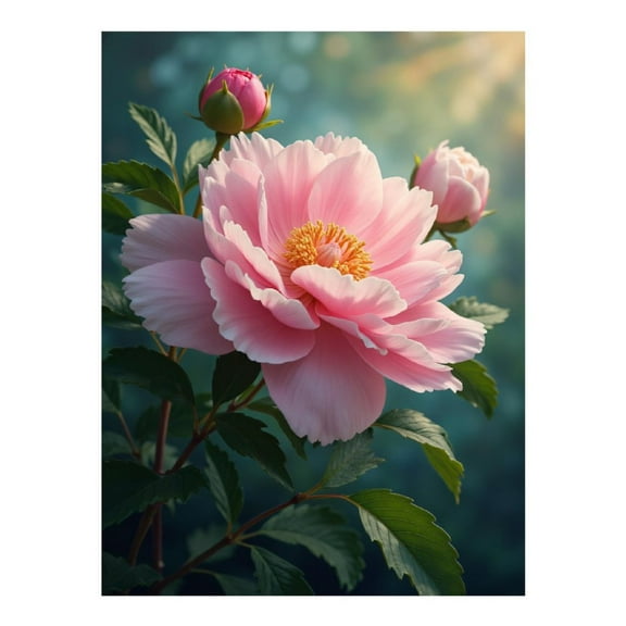 Diamond Art Kit for Adults, Pink Peony Blooming In Garden Diamond Painting for Adults Beginners, DIY Diamond Art Painting Kits, 5D Diamond Painting Crafts for Home Decor 12x16 Frameless