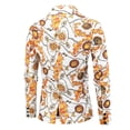 thumbnail image 2 of Birdeem Complet Imprimé pour Homme, une Seule Bouton, Fente au Dos, Robe à Col de Complet à Manches Longues, Robe de Spectacle, Veste de Complet Décontractée, Blazer, 2 of 6