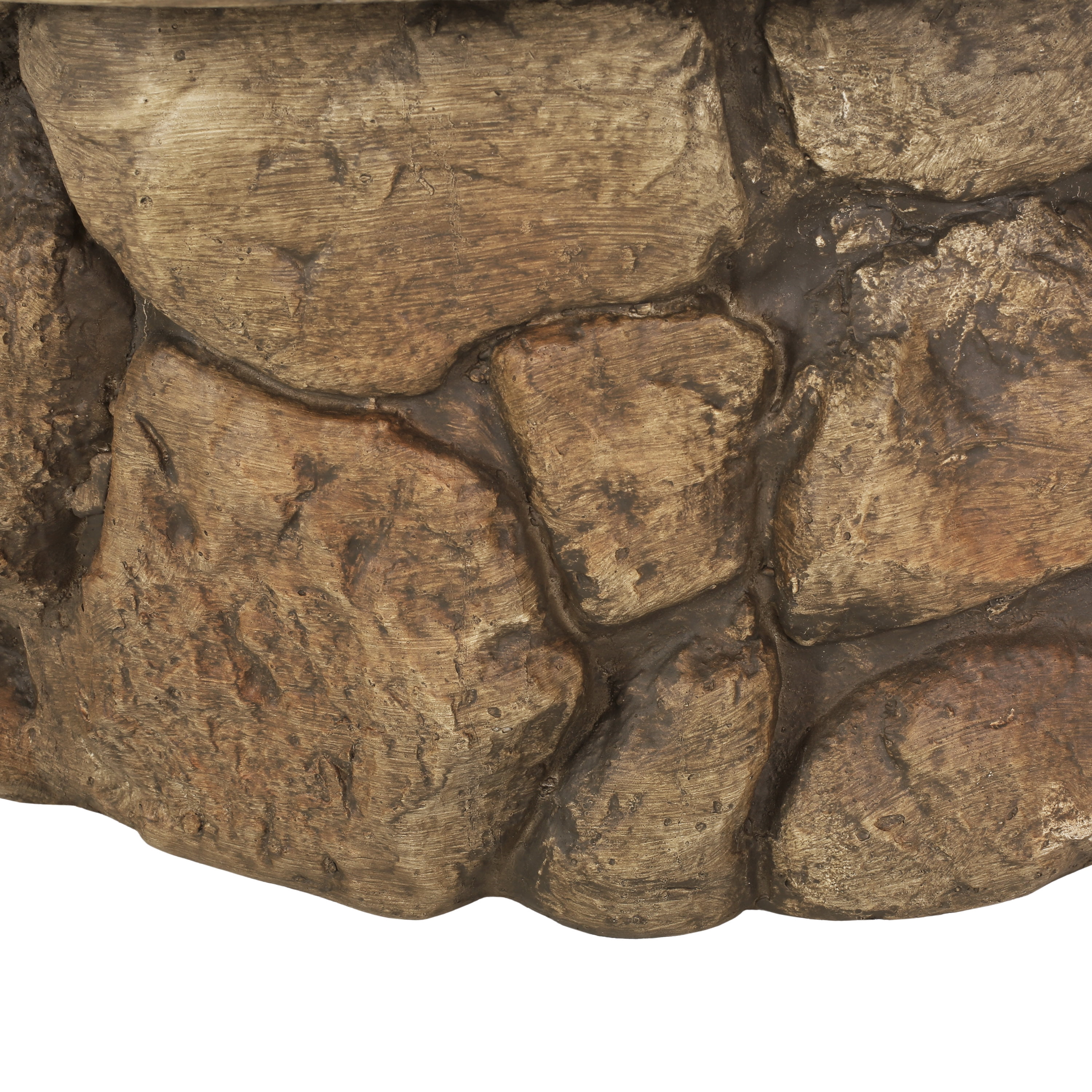 Weston Outdoor Lightweight Concrete Wood Burning Fire Pit, Natural Stone