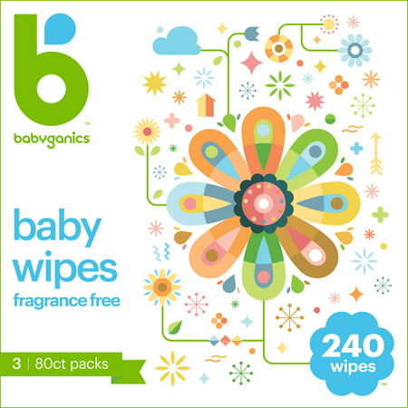 Babyganics Face, Hand & Baby Wipes, Fragrance Free (240 count)