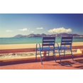 thumbnail image 2 of EREHome Polyester Fabric 7x5ft Backdrop Photography Background French Riviera Landscape Sea and Mountains View Two Blue Chairs International Film Festival Alpes Wedding Holiday Party Decorations Photo Backdrop, 2 of 2