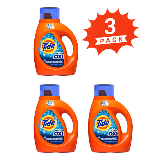 Tide Ultra Oxi Liquid Laundry Detergent (Pack 3) - 72 Loads, 111fl