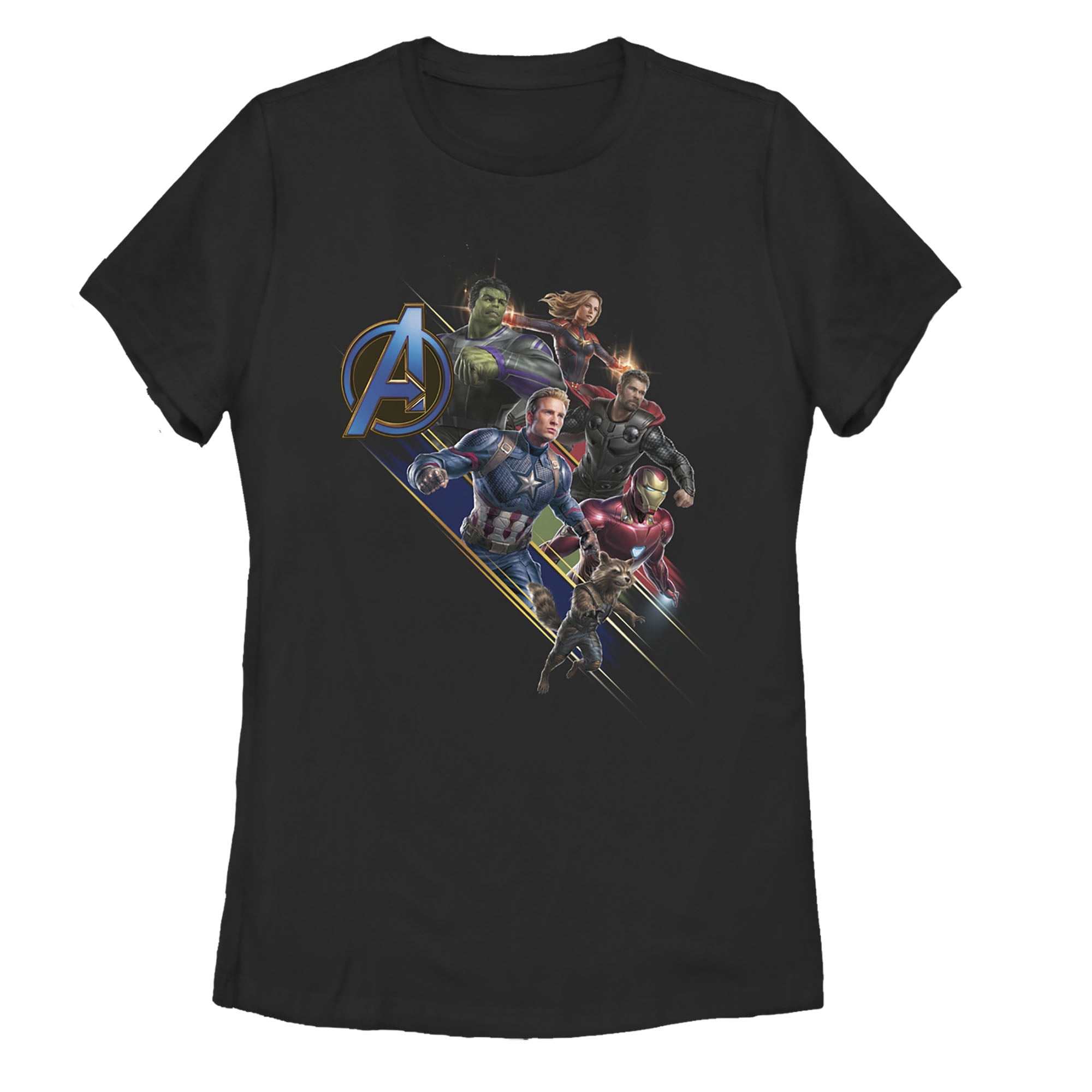 Women s Marvel Avengers Endgame Hero Streaks T Shirt Black Small Walmart