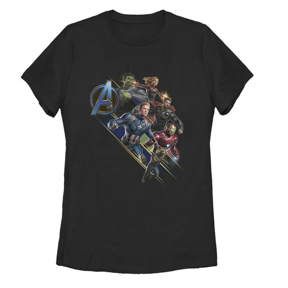 Women's Marvel Avengers: Endgame Hero Streaks  Graphic Tee Black Medium