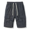thumbnail image 1 of pstuiky Pantalones cortos para hombre, Pantalones cortos cargo casuales de moda para hombre, con bolsillos y botones, cintura elástica Pantalones cortos de golf, 1 of 3