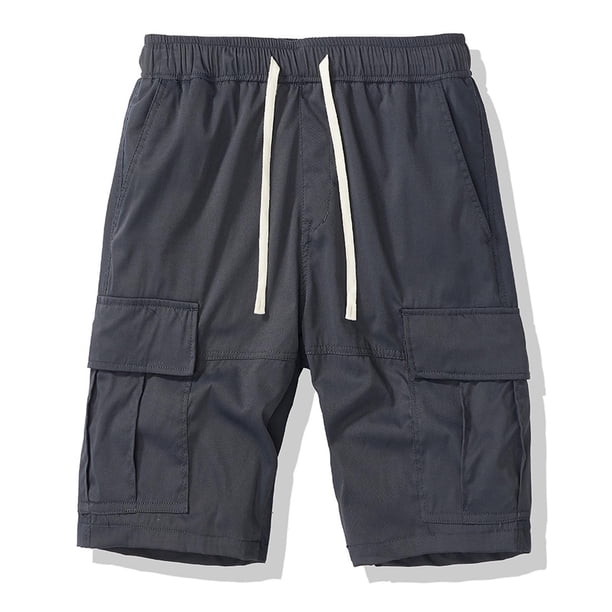 pstuiky Pantalones cortos casuales para hombre, Pantalones cortos cargo casuales de moda para hombre, con bolsillos y botones, cintura elástica Pantalones cortos deportivos para hombre