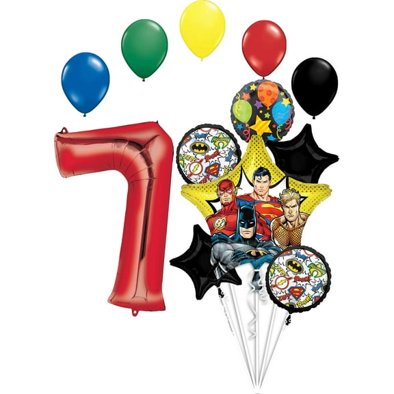 Justice League 7th Birthday Party Supplies Balloon Bouquet Decorations