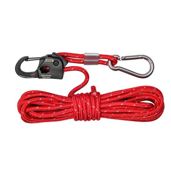 Cuerda tipo tienda de campaña de 4mm con polea, ajustador autoblocante de aleación de aluminio, cuerda guía multiusos portátil para jardinería al aire Rojo shamjiam Cuerda de viento para tienda