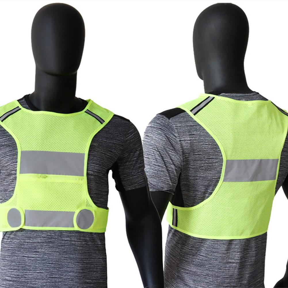 Reflective Vest Adjustable Safety Vest High Visibility Running Vest Lightweight Breathable Cycling Night Running Walking Sports Vest