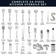 thumbnail image 2 of Juego de utensilios de cocina de acero inoxidable de 54 piezas Kit de utensilios de cocina para hogar Plateado, 2 of 6