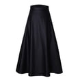thumbnail image 4 of Gibobby Plisado Mini Falda De Las Falda larga de cuero sintético de cintura alta para mujer Falda negra(Negro, S), 4 of 5