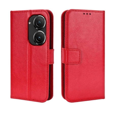 Flip Case for Asus Zenfone 10 All-in-One Wallet Multifunctional Folio Flip Cover with Card Holder and Detachable Wrist Strap
