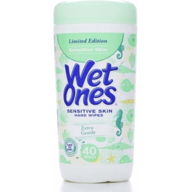 WET ONES Sensitive Skin Moist Wipes Extra Gentle 40 Each (Pack of 2