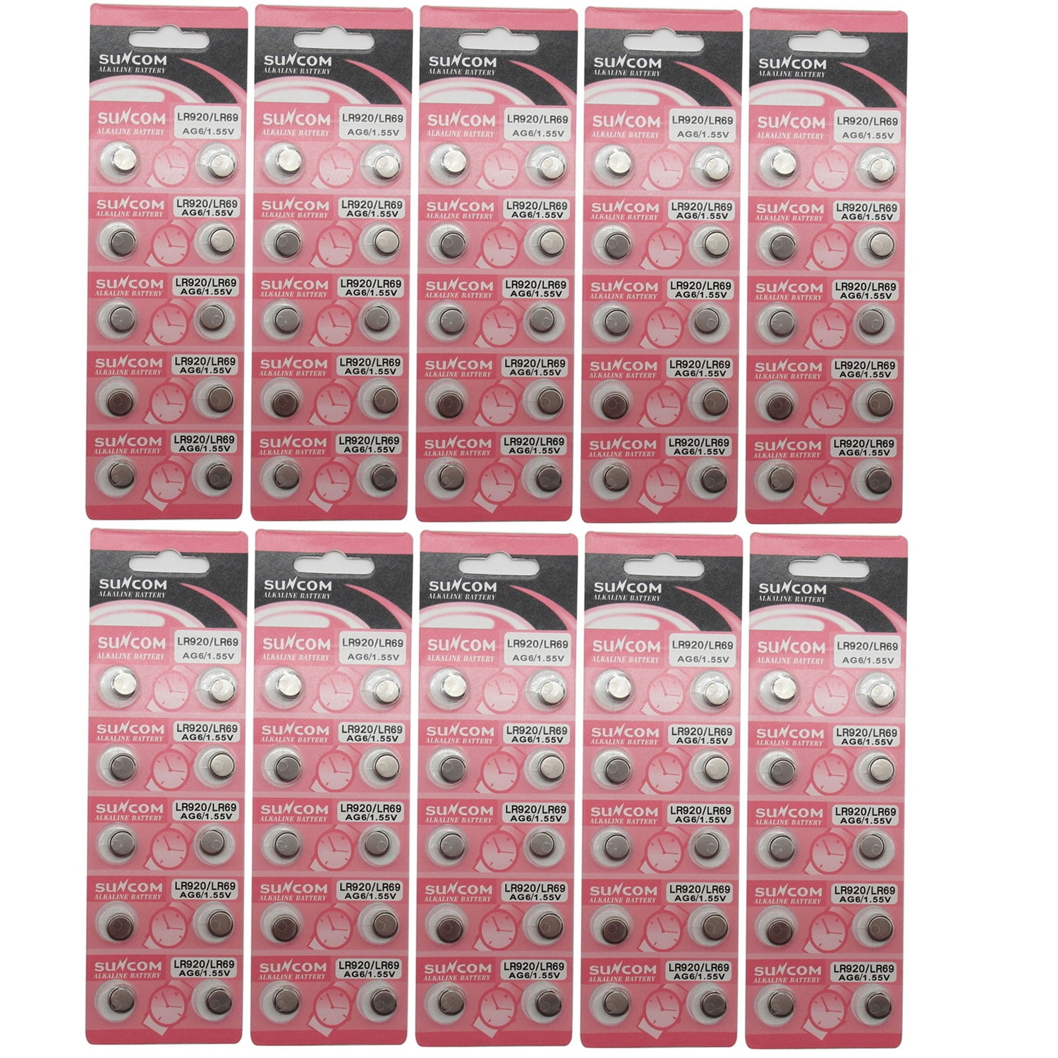(100 PCS) AG6 Alkaline 1.5V Button Cell Battery Single Use LR920