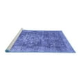 thumbnail image 2 of Ahgly Company Machine Washable Indoor Square Abstract Blue Modern Area Rugs, 6' Square, 2 of 4