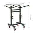 thumbnail image 3 of Adjustable Floor Standing Folding Chair Cart with 4 Wheels Folding Chair Rack Folding Chair Storage Trolley, 3 of 15