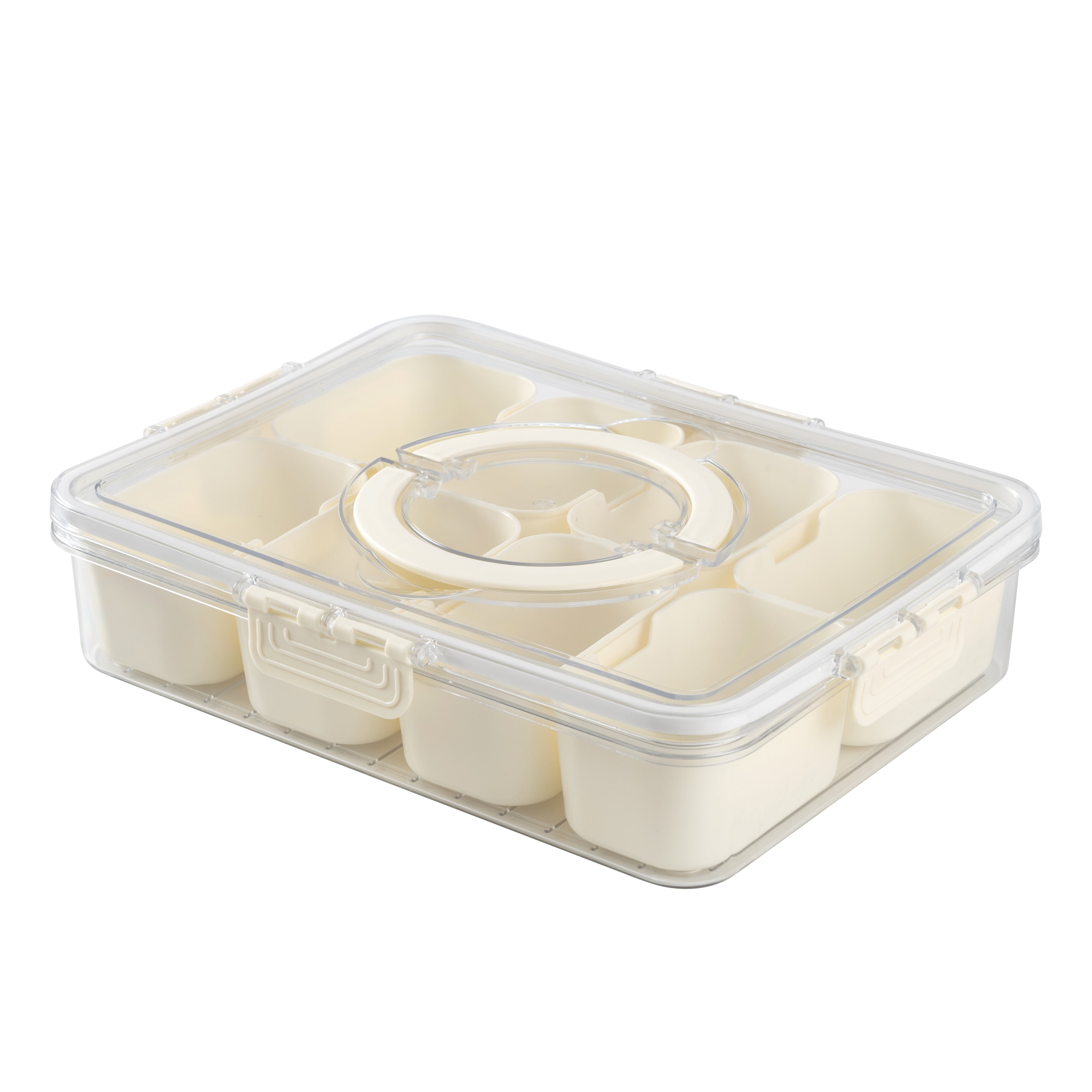 Cook With Color Snackle Box for Kids Lunch Box and Snack Container, Cream