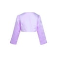 thumbnail image 2 of Haitryli Kids Girls Satin Long Sleeve Bolero Shrug Party Wedding Pageant Flower Dress Cover Up Cardigan Purple 5-6, 2 of 5