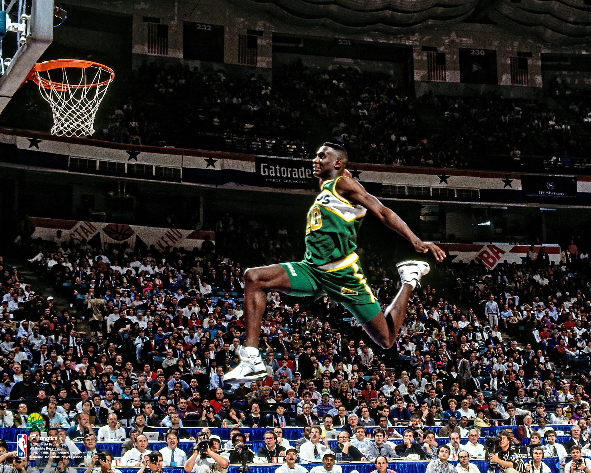 Shawn Kemp Seattle Supersonics Unsigned 1991 Slam Dunk Contest