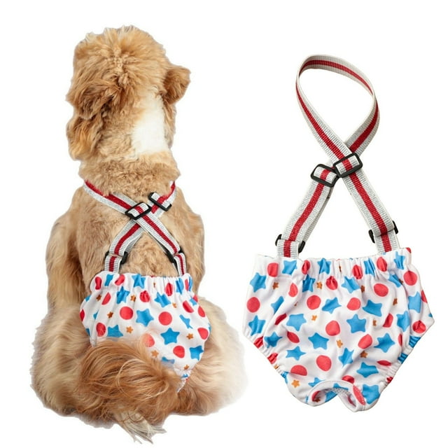 Pantalon pour Chien pour Grands Chiens Ajustable Respirant Lavable Réutilisable Harnais pour Chien pour Usage Intérieur Extérieur Bretelles pour Chien Femelle avec Pinces Bandeaux pour Garçon avec Doublures pour Chiens Mâles Bébé