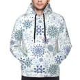 thumbnail image 4 of Hoodies for Men - Retro ice blue snowflakes Long Sleeve Comfrt Men'S Fashion Hoodies & Sweatshirts, Sweatshirts for Men Hoodies Pullover Clothing Clothes with Pouch, 4 of 7