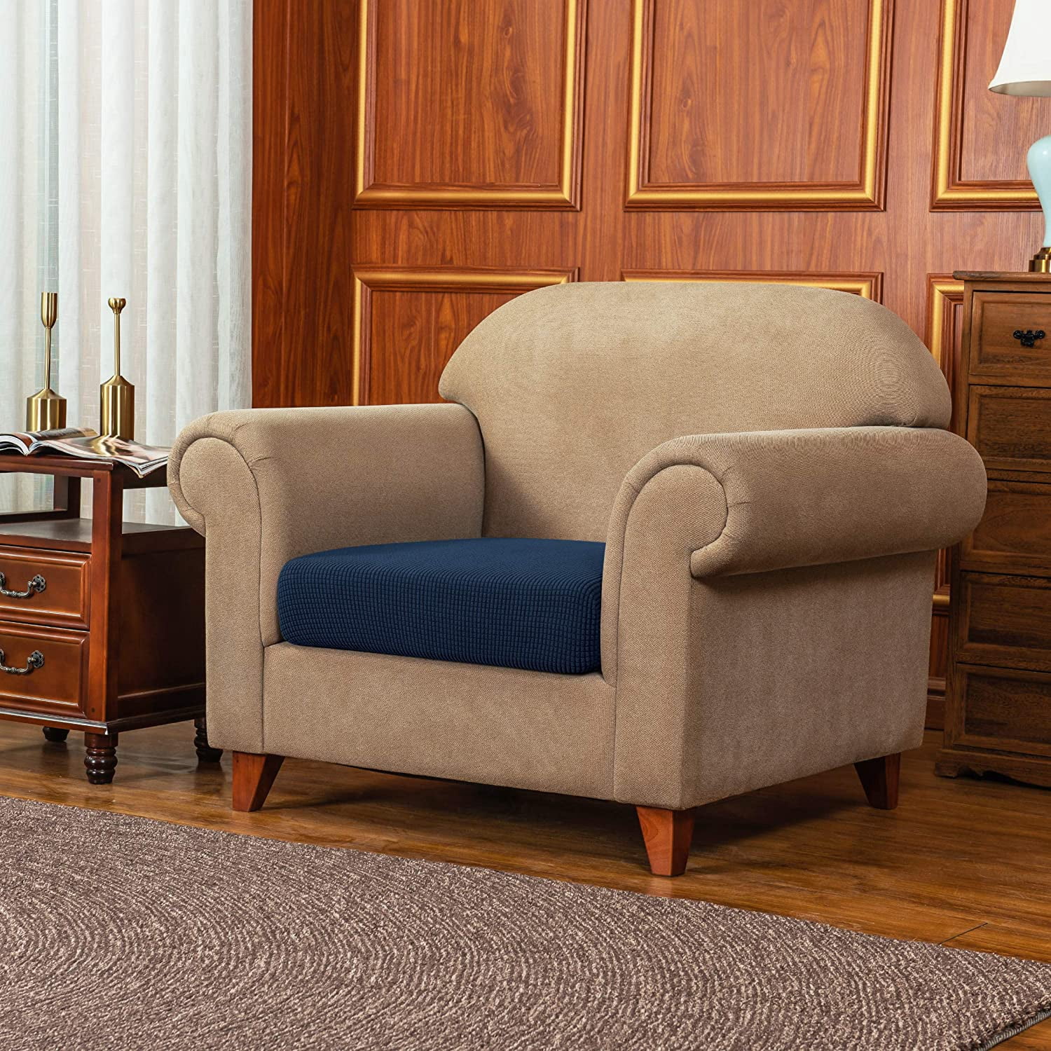 Stretch Sofa Seat Cushion Cover Couch Covers Furniture Protector (Armchair, Navy)