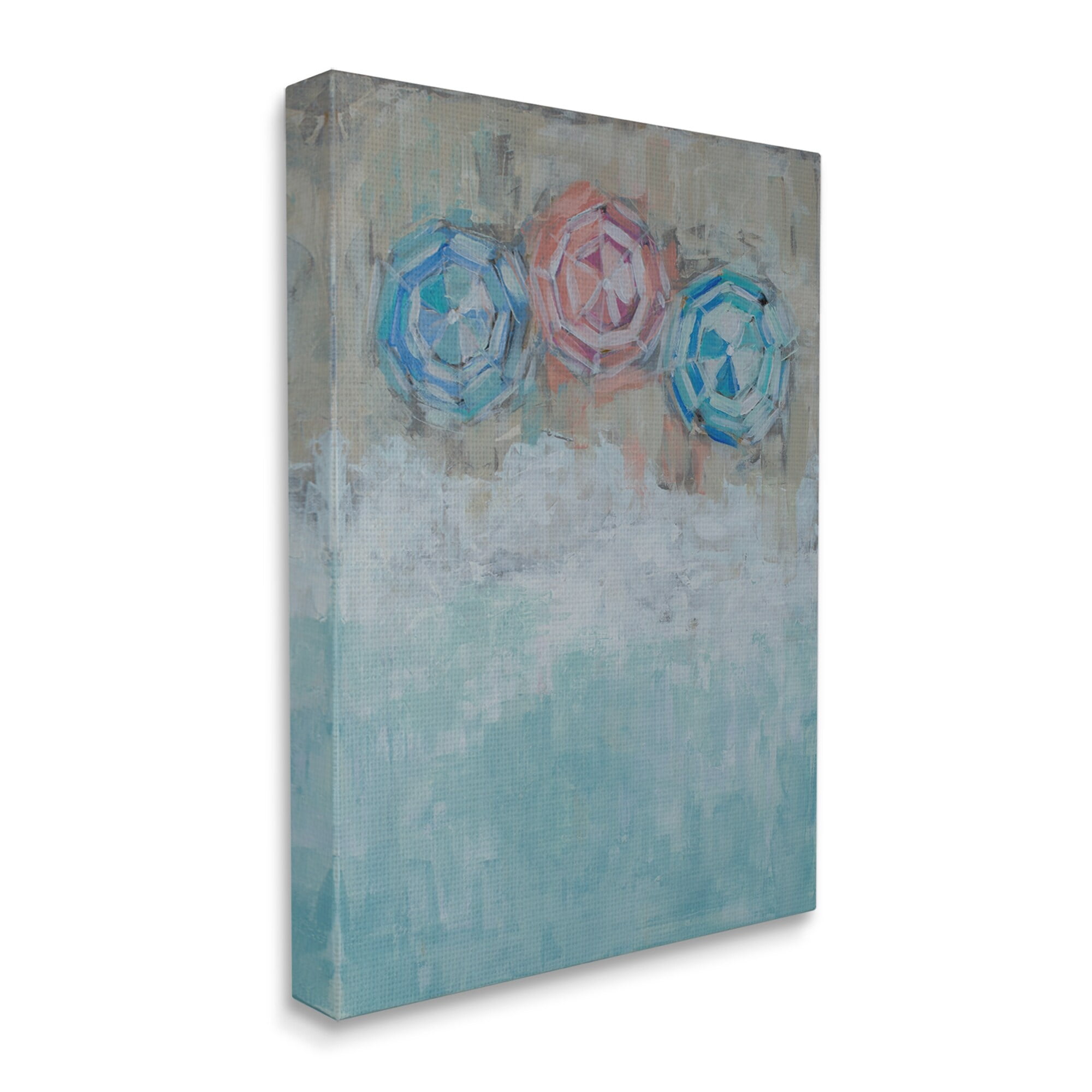 Stupell Industries Beach Umbrella Trio Abstract Aerial Ocean Coast, 30 x 40,Design by Reesa Qualia
