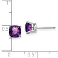 thumbnail image 2 of Primal Gold 14 Karat White Gold 6mm Cushion Amethyst Checker Earrings, 2 of 4