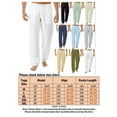 thumbnail image 2 of Paille Linen Cotton Pants Mens Casual Pants Drawstring Loose Fit Summer Pants Lightweight Casual Beach Pants for Men, 2 of 5
