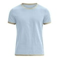thumbnail image 5 of Shirts for Men Short Sleeve Plus Size Solid Color Crew Neck Casual Sports T-Shirt Tops Summer Leisure Outdoor Sport Basic Shirt, 5 of 6