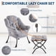 thumbnail image 4 of Moderno lounge lazy chair con ottoman - plush gris accent armchair con footrest y side pocket para sala de estar, dormitorio, dorm, y oficina, 4 of 8