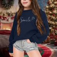 thumbnail image 2 of PMVFHDE Liquidation Chandail en Molleton pour Enfants Automne et Hiver à Manches Longues Mode Imprimé Col Rond Chandail à Capuchon pour Garçons et Filles Plus Chaud Chandail à Capuchon Manteau Col Bénitier Chandails en Molleton pour Fille, Marine, 4-5 Ans, 2 of 4