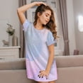 thumbnail image 3 of Rateoe Rainbow Unicorn Party Print Women’s Nightdress – Cozy Cotton Short-sleeved Sleep Shirt, Loose-Fit Sleepwear, Perfect for Relaxing and Sleeping, 3 of 6