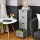 thumbnail image 3 of JWRWEFA bathroom floor standing storage cabinet with 4 drawers, waterproof and mildew resistant bathroom storage cabinet, modern minimalist style, gray color, 3 of 12