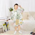thumbnail image 6 of Wearable Blanket with Sleeves and Pocket Oversized Hooded Sweatshirt 3-14 YR Floral Pineapple Pattern M, 6 of 7