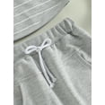 thumbnail image 6 of Bagilaanoe 2pcs Toddler Baby Boy Short Pants Set Sleeveless Striped Print Tank Tops + Shorts 6M 12M 18M 24M 3T 4T Kids Casual Summer Outfits, 6 of 8