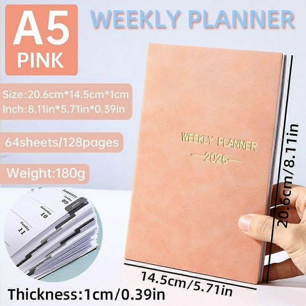1 Book 2026 Weekly Planner: A5 Monthly Calendar Planner - Daily Organizer Notebook - A5 Agenda Journal for Goals & Productivity