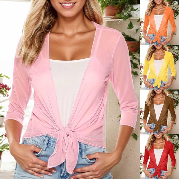 CAIXIA Shrugs for Women, Summer Lightweight Cropped Cardigan, Mesh Bolero Shrug Beach Cover Up for Dress