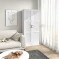 thumbnail image 2 of HOMCOM Storage Cabinet w/ Storage Shelves, Pantry Cupboard Cabinet, White, 2 of 8