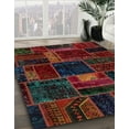 thumbnail image 3 of Ahgly Company Machine Washable Indoor Round Abstract Sepia Brown Area Rugs, 3' Round, 3 of 7